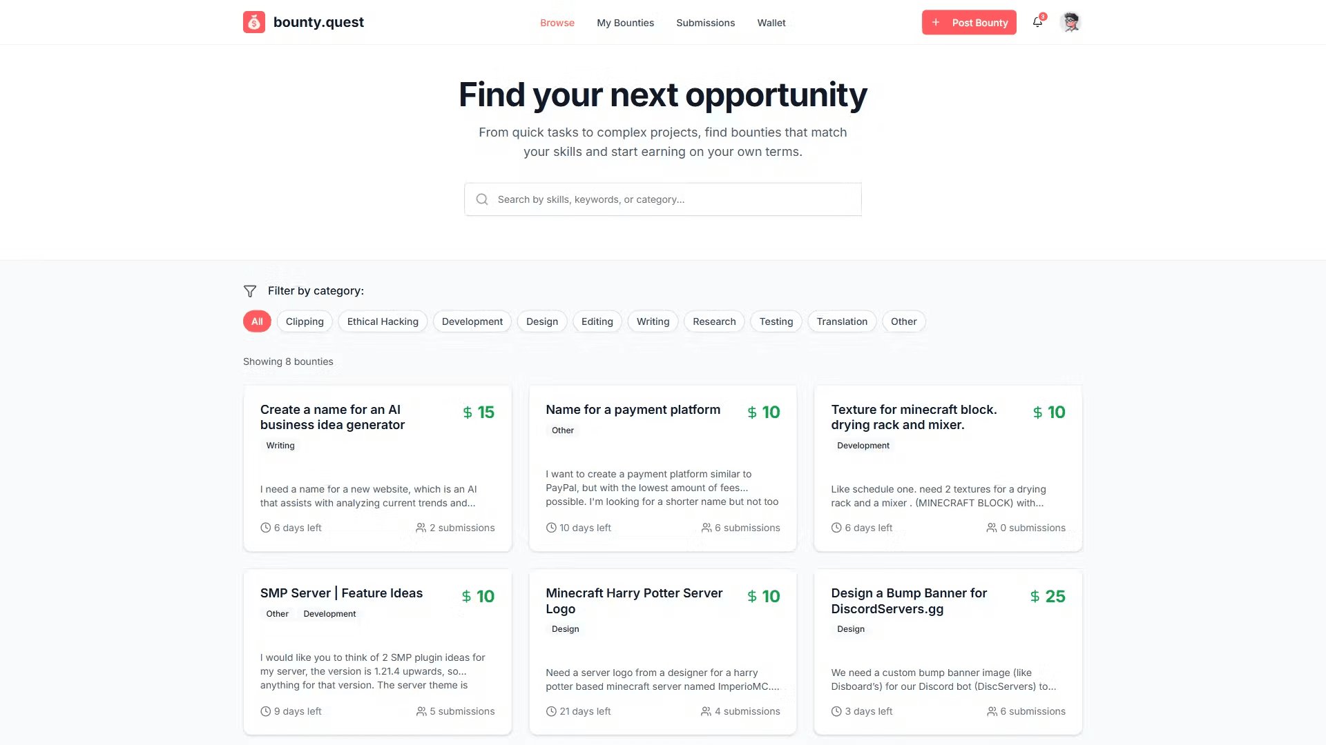 Bounty Quest - The platform for bounty hunting